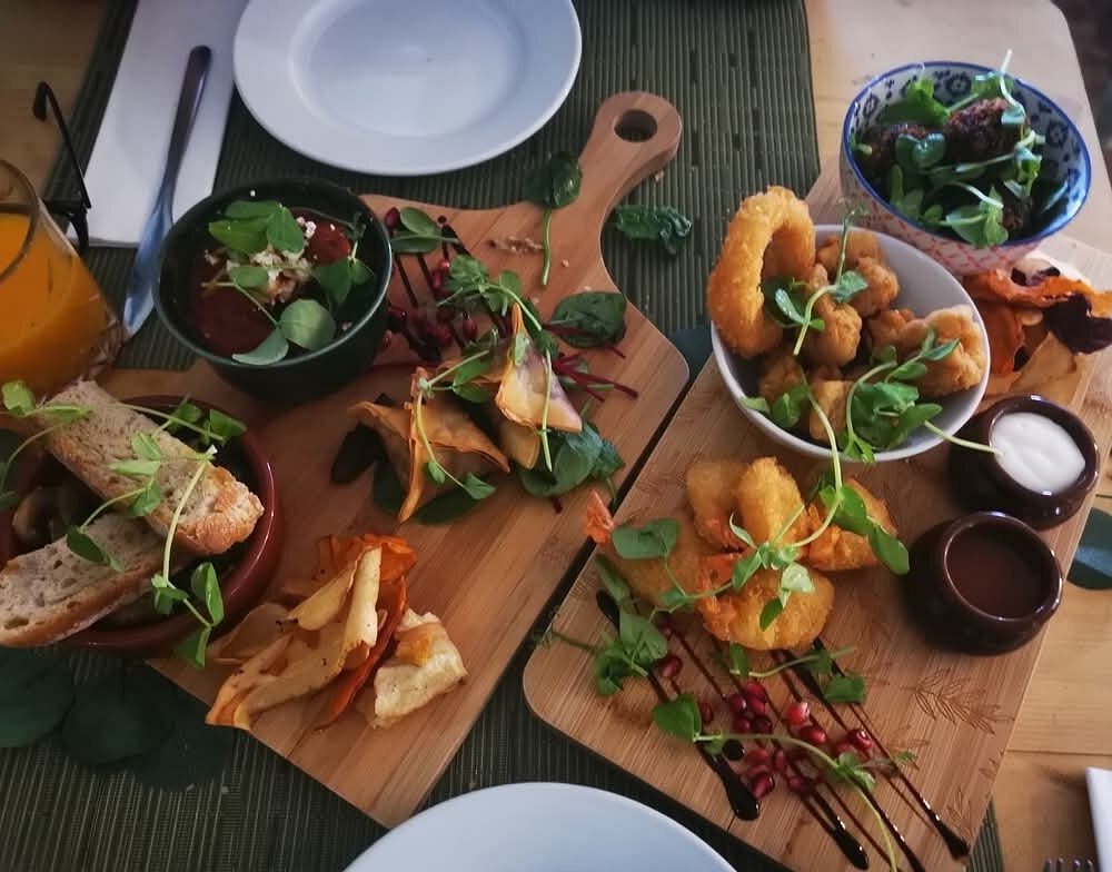 A colourful spread of sharing plates and freshly prepared food at Finley Browns Cafe